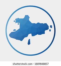 Union Island icon. Polygonal map in gradient ring. Round low poly Union Island sign. Vector illustration.
