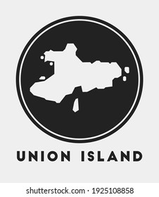 Union Island icon. Round logo with map and title. Stylish Union Island badge with map. Vector illustration.