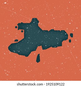 Union Island vintage map. Grunge map with distressed texture. Union Island poster. Vector illustration.