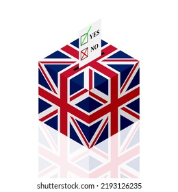 union jack ballot box. vector illustration