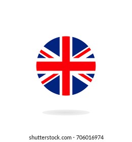 The Union Jack In Circle Form. Vector Icon. National Flag Of The United Kingdom