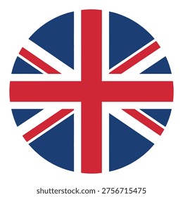 The union jack flag displayed in a circular and segmented design