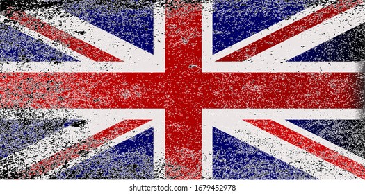 La bandera de Union Jack de Gran Bretaña con gruesa sonrisa