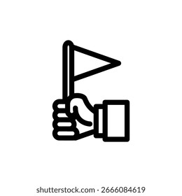 Bandera de Union Jack y diseño de Vector de contorno de mano Icono Bueno para Web o App móvil