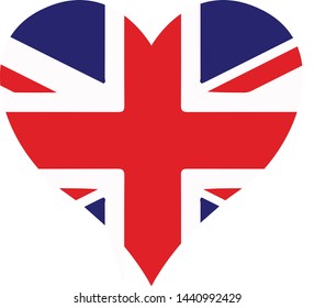 Union Jack Flag Heart Form Stock Vector (Royalty Free) 1440992429 ...