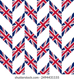 union jack flag pattern chevron background. vector illustration