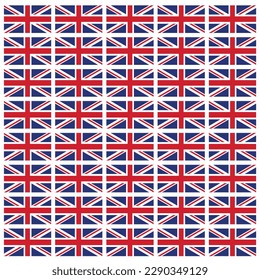 Union jack flag repeat background on a square artboard vector 