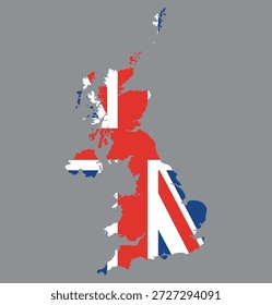 Union jack flag em forma de mapa do Reino Unido. elemento para história, negócios, educação, política, tema militar.