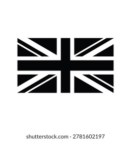 union jack flag silhouette on white background