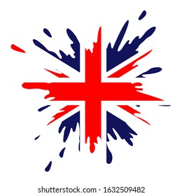 union jack flag splash design vector illustration 