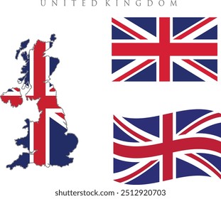 Union Jack. Flag of United Kingdom of Great Britain with Different Ratio and Correct Color Scheme. Vector illustration