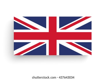 Union Jack, flag of United Kingdom on the white. Eps 10 vector file. 