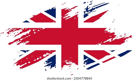 Union Jack, Great Britain UK flag Grunge splash texture emblem icon
