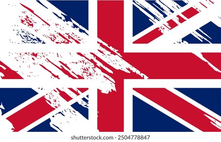 Union Jack, Great Britain UK flag Grunge splash texture emblem icon
