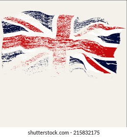 Union jack grunge flag waving.