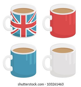 union jack mug of tea, isolated on white