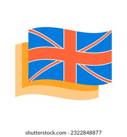 Union Jack national flag vector design element. Abstract customizable symbol for infographic with blank copy space. Editable shape for instructional graphics. Visual data presentation component