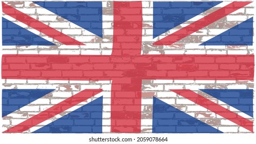 Union Jack on a brick wall