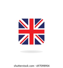 The Union Jack in square form. Vector icon. National flag of the United Kingdom