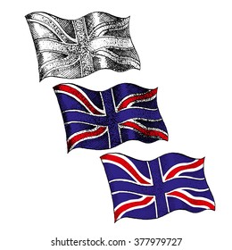 Union Jack - Stock Image - engraving 