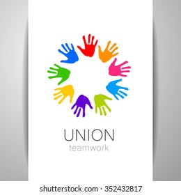 Union - the logo design template. The idea for the sign of a team of companies, foundations, and other groups.