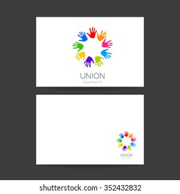 Unión - la plantilla de diseño del logotipo. La idea para la firma de un equipo de empresas, fundaciones y otros grupos.