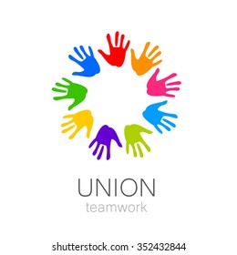 Union - the logo design template. The idea for the sign of a team of companies, foundations, and other groups.