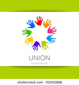 Unión - la plantilla de diseño del logotipo. La idea para la firma de un equipo de empresas, fundaciones y otros grupos.
