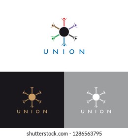 Union logo templates, vector logo for business corporate, team work, community symbol, elements, illustration -vector set