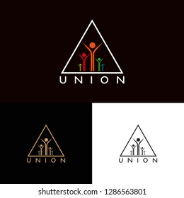 Union logo templates, vector logo for business corporate, team work, community symbol, elements, illustration -vector set
