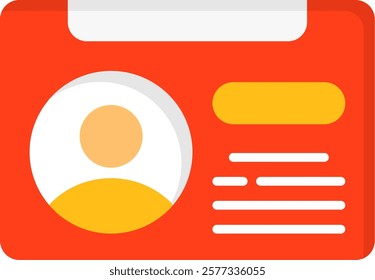 Union Membership Card Flat Style Icon Design