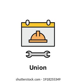 union outline icon. Element of labor day illustration icon. Signs and symbols can be used for web, logo, mobile app, UI, UX