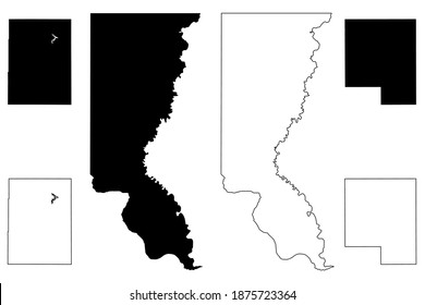 Union, Perkins and Turner County, State of South Dakota (U.S. county, United States of America, USA, U.S., US) map vector illustration, scribble sketch map