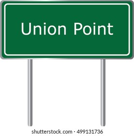 Union Point , Georgia , road sign green vector illustration, road table, USA city