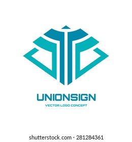 Union sign - vector logo template illustration for business company. Development concept insignia. Finance corporation symbol. Design element. 