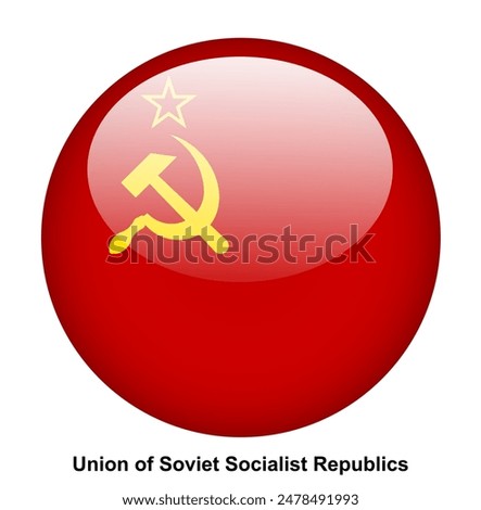 Union of Soviet Socialist Republics flag button on white background