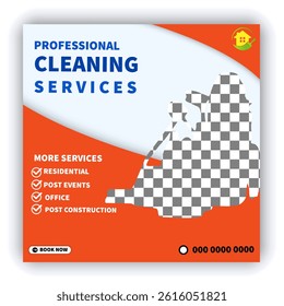 Uniqe and stylish cleaning services post design and instagram bannar