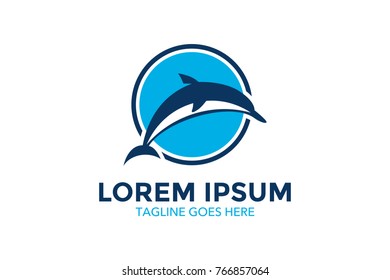 uniqiue dolphin logo template. simple shape and color. vector. editable