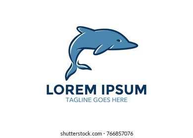 uniqiue dolphin logo template. simple shape and color. vector. editable