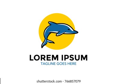 uniqiue dolphin logo template. simple shape and color. vector. editable