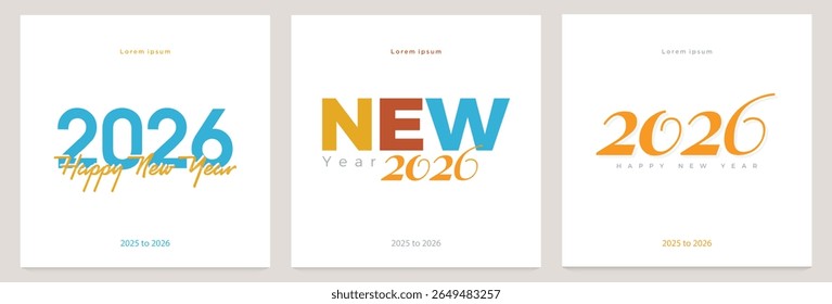 Unique 2026 New Year poster design with beautiful coloring. Design background with clean colors. Vector premium design for greetings, banners, posters, calendars or social media posts.