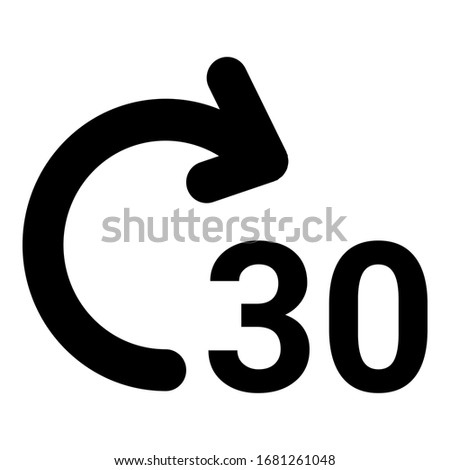 Unique 30 seconds forward icon,  illustration, vector