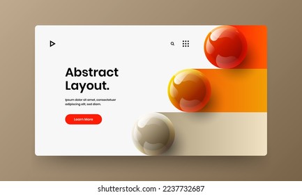 Unique 3D balls book cover concept. Abstract corporate identity design vector template.