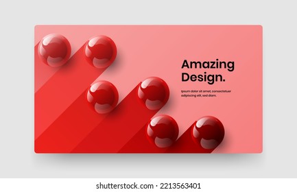 Unique 3D balls brochure template. Geometric corporate cover design vector layout.