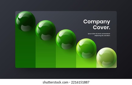 Unique 3D balls cover layout. Multicolored pamphlet vector design concept.