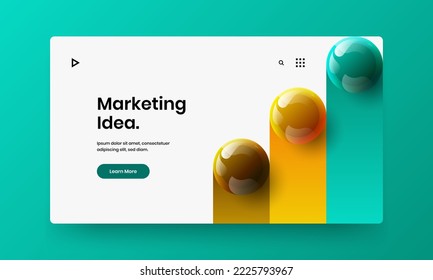 Unique 3D balls web banner concept. Geometric cover design vector illustration.