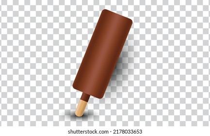 unique 3d brown close ice cream icon design isolated on transparant background.Trendy and modern vector in 3d style.