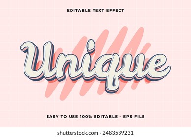 unique 3d editable vector text effect. trendy style text effect