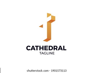 A Unique 3D modern Cathedral Church Logo or Icon 