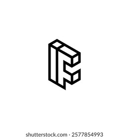 Unique IF 3d Monogram Alphabet Logo for Modern Companies